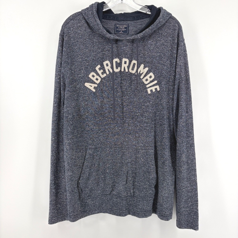 Abercrombie Fitch Hoodie Mens XL Pullover Logo Sweatshirt Embroidered Patch
